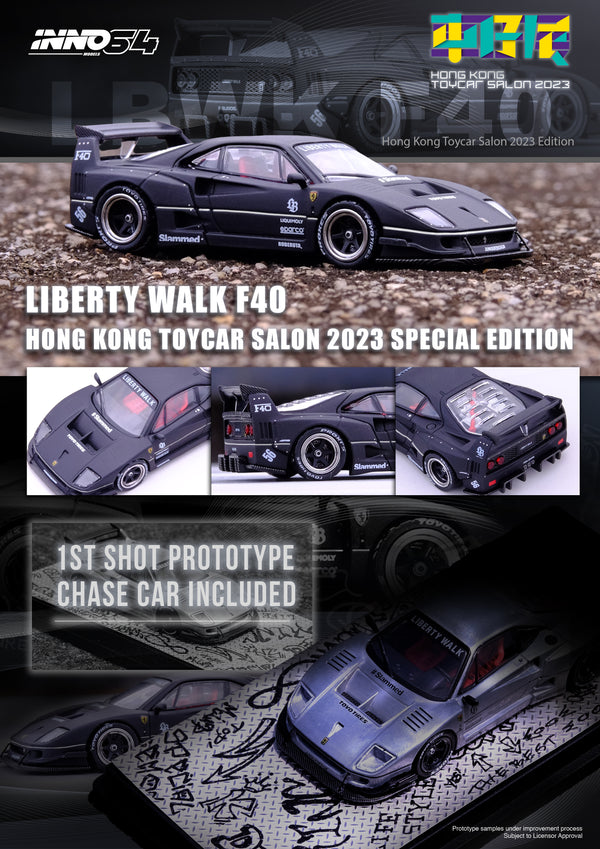 *PREORDER* INNO64 1/64 Ferrari F40 Liberty Walk in Matte Black HK Toycar Salon 2023 Special Edition