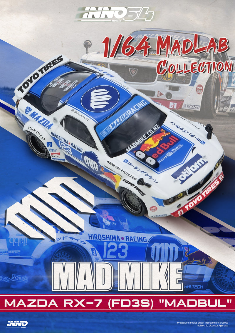 *PREORDER* INNO64 1:64 Mazda RX-7 "PANDEM ROCKET BUNNY" MADBUL MADLAB COLLECTION 001