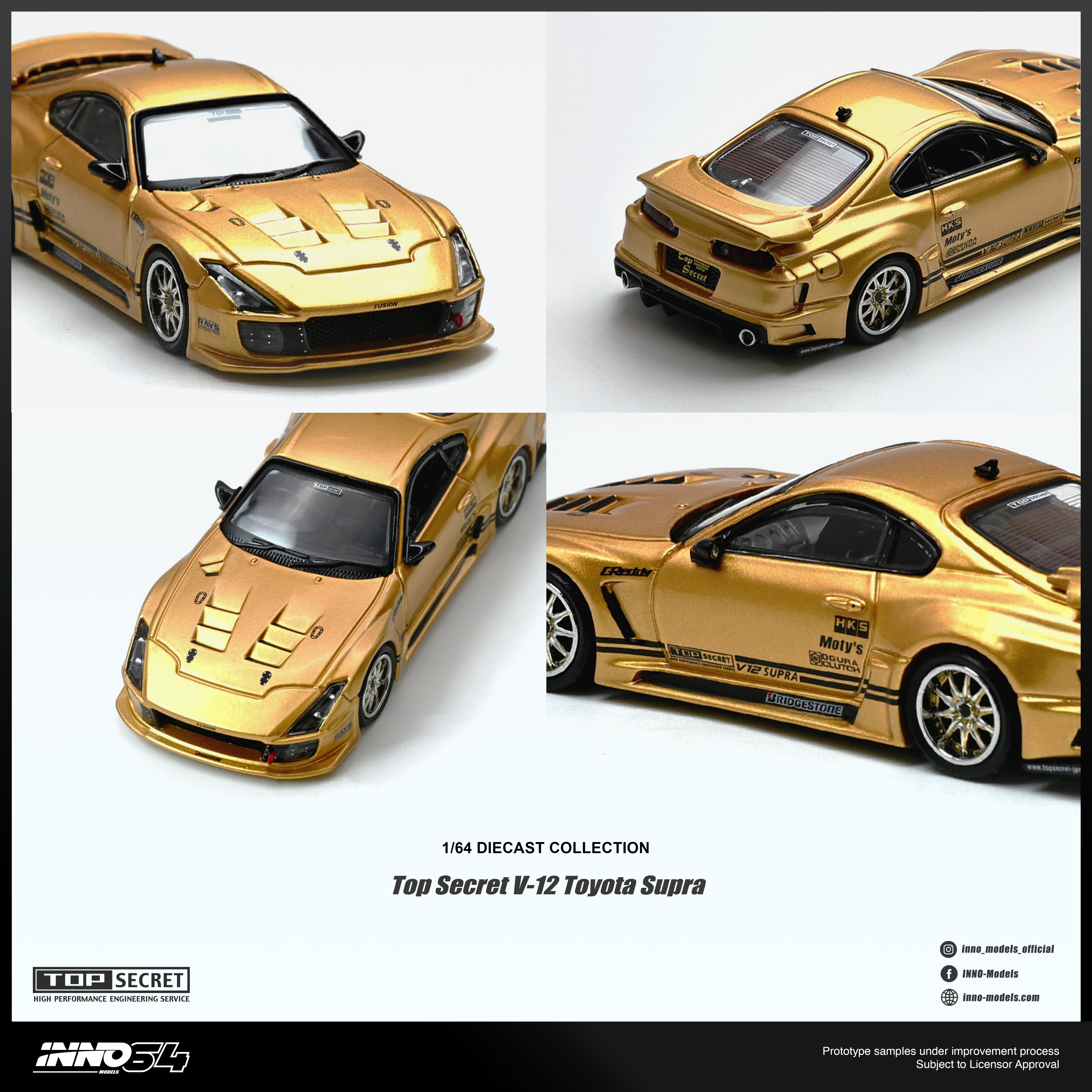 PREORDER* INNO64 1:64 Toyota Supra (JZA80) TOP SECRET V12 Edition