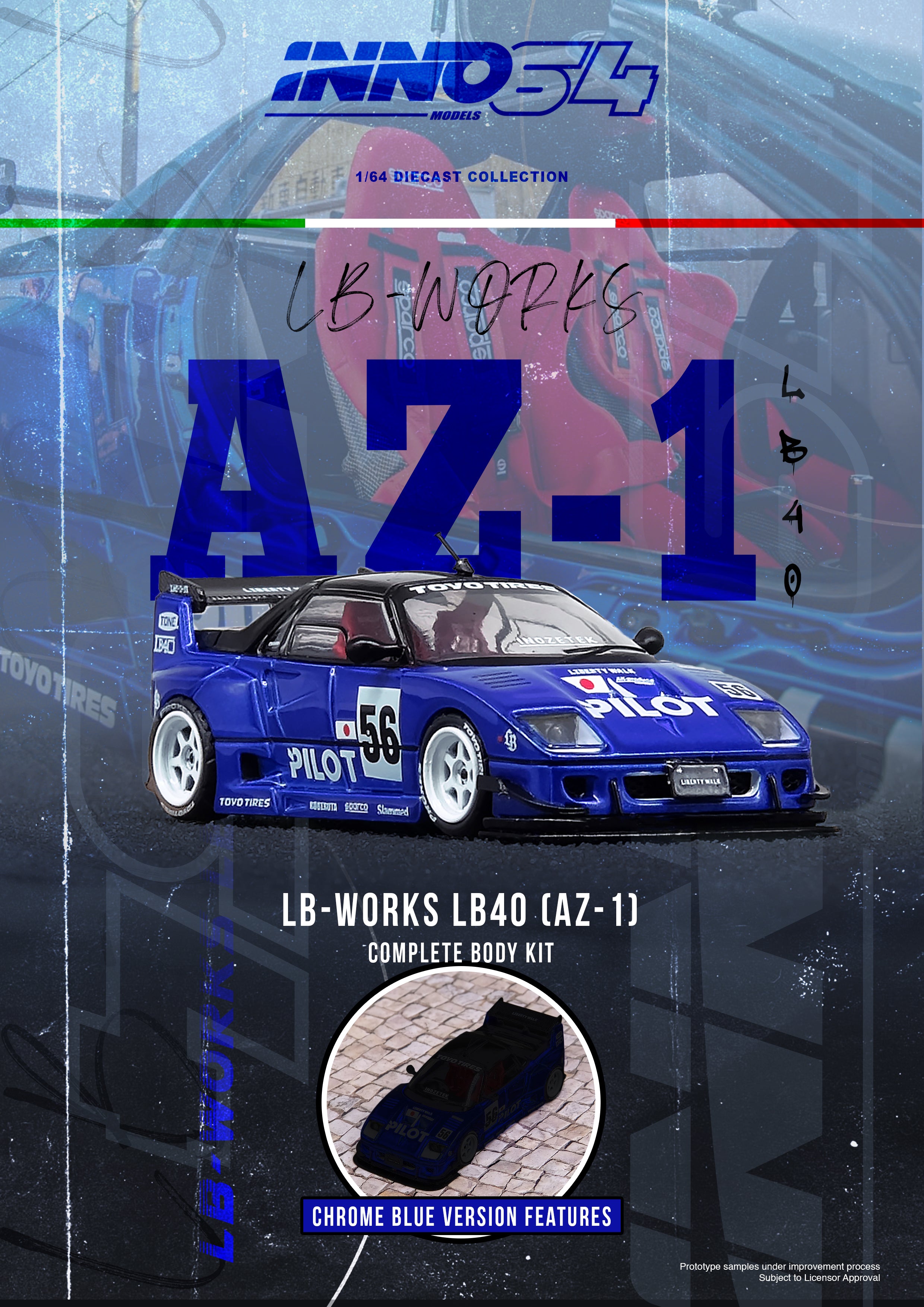 PREORDER* INNO64 1:64 Mazda AZ-1 Liberty Walk LB40 