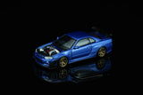 *PREORDER* MotorHelix 1:64 Nissan Skyline GT-R (R34) Customized Version in Bayside Blue