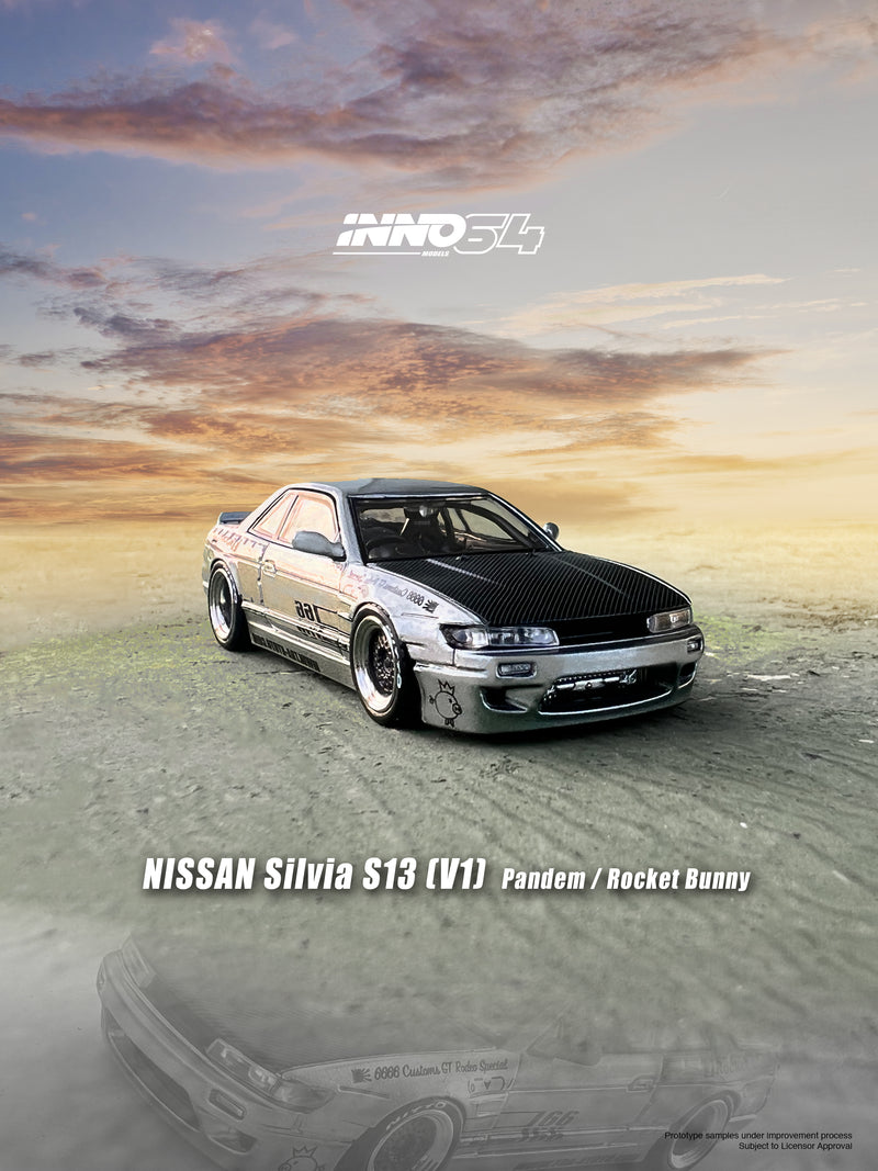 INNO64 1:64 Nissan S13 Silvia Pandem Rocket Bunny Edition in Silver