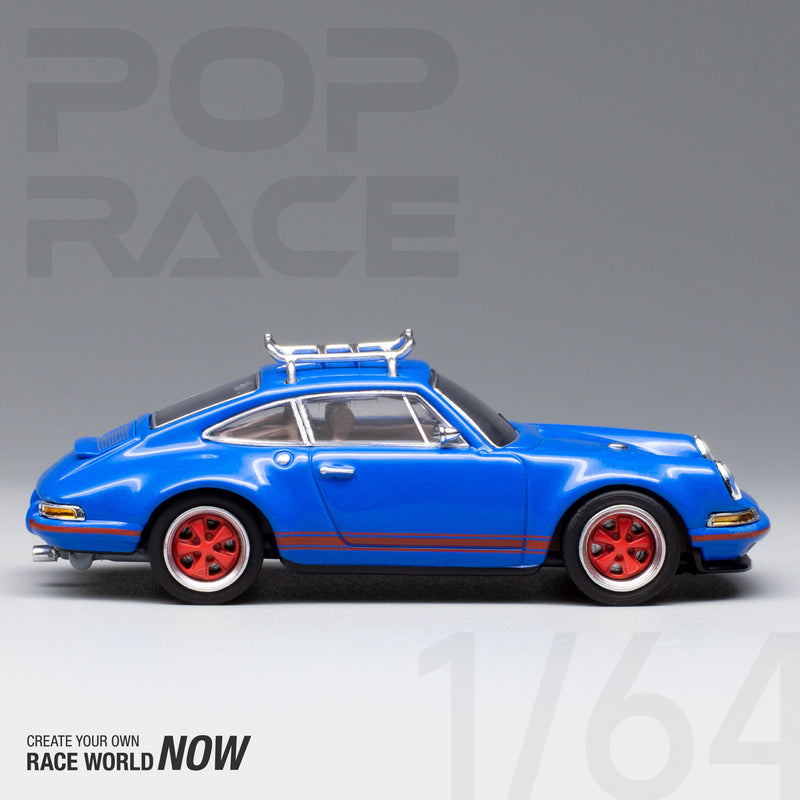 Pop Race 1/64 Porsche 964 Singer in Blue with Wakeboard