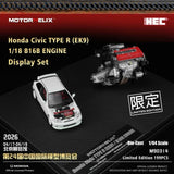 MotorHelix 1:64 Honda Civic Type-R (EK9) with B16B Engine Display HEC 2026 Event Model (ONE PER CUSTOMER PER ORDER)