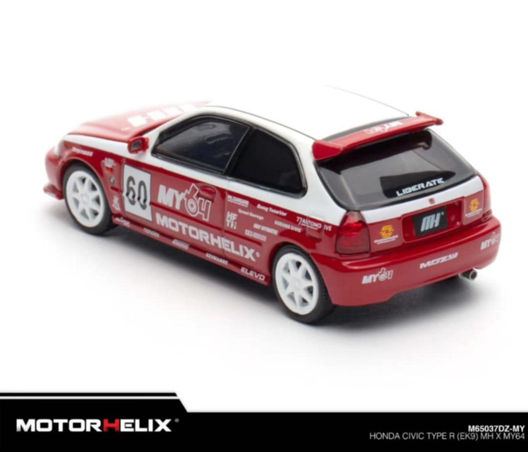 MotorHelix 1:64 Honda Civic Type-R (EK9) Racing Livery TMCS