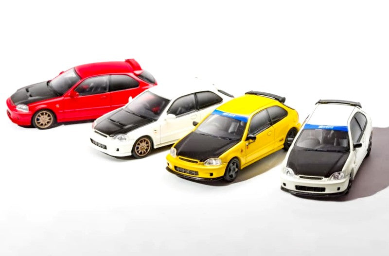 MotorHelix 1:64 Honda Civic (EK9) Type-R SPOON SPORTS in Yellow