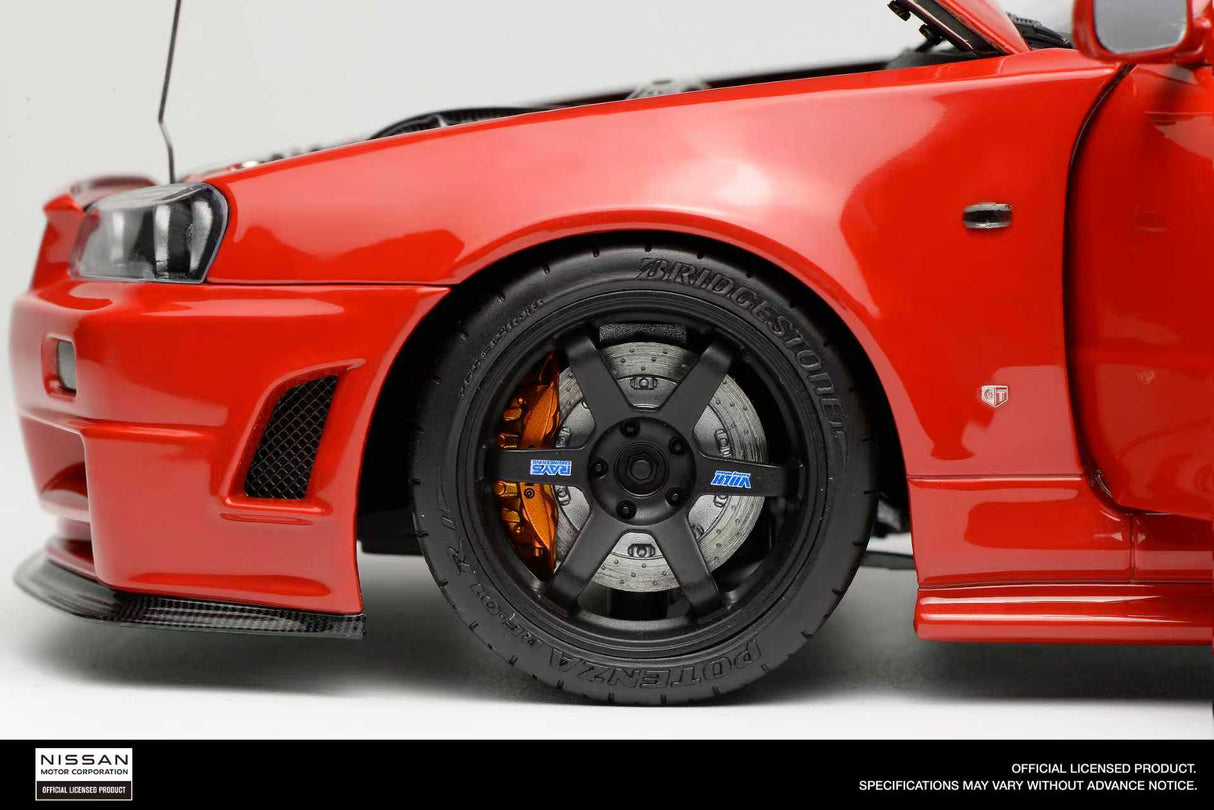 *PREORDER* MotorHelix 1:18 Nissan Skyline GT-R (R34) Customized Version in Active Red