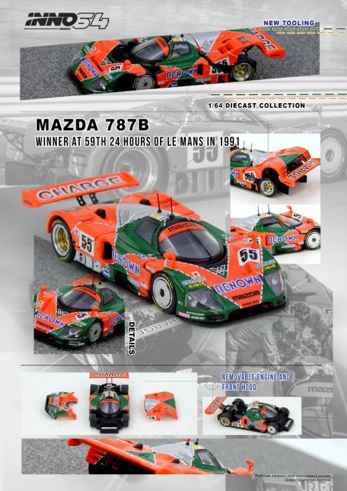 *PREORDER* INNO64 1:64 Mazda 787B Winner At 24 Hours Le Mans 1991