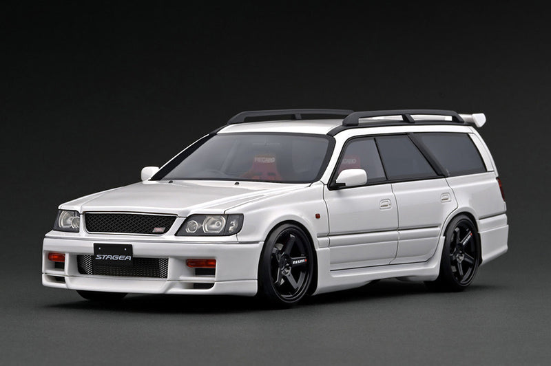 Ignition Model 1:18 Nissan Stagea 260RS (WGNC34) in White with RB26 Engine Display