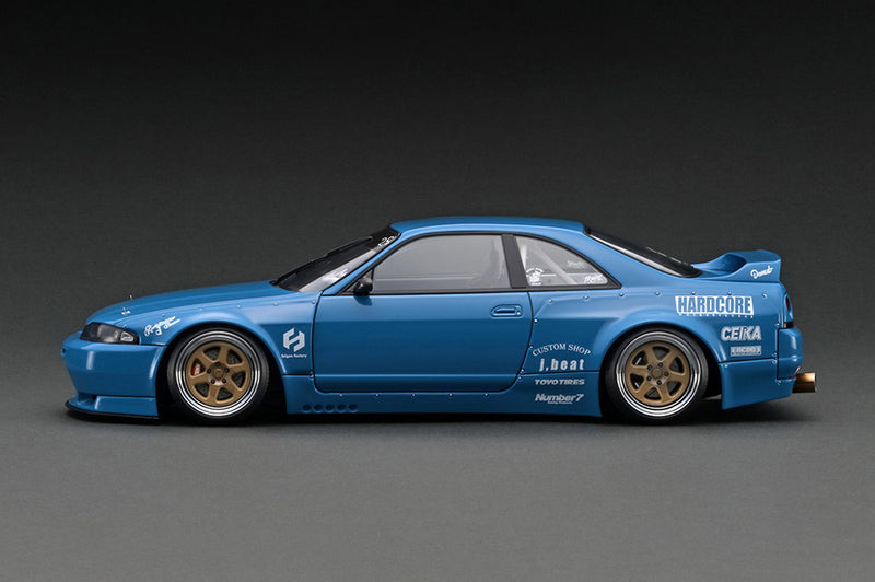 Ignition Model 1:18 Nissan Skyline GT-R (BCNR33) PANDEM in Blue with Skate  Board