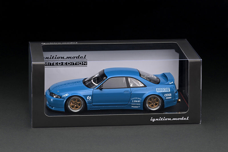 Ignition Model 1:18 Nissan Skyline GT-R (BCNR33) PANDEM in Blue with Skate  Board