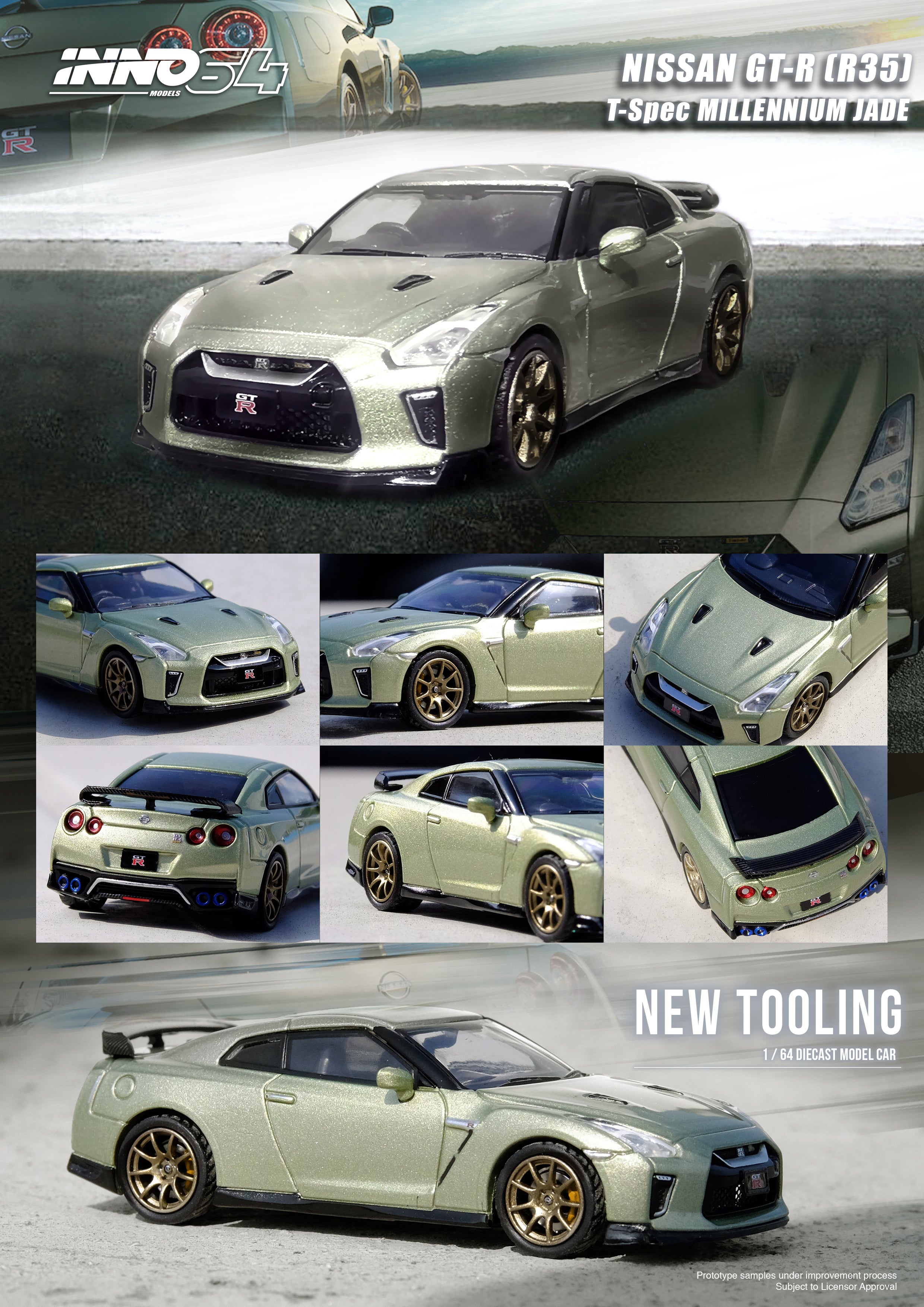 INNO64 1:64 Nissan GT-R (R35) in Millennium Jade – Model Cars Houston
