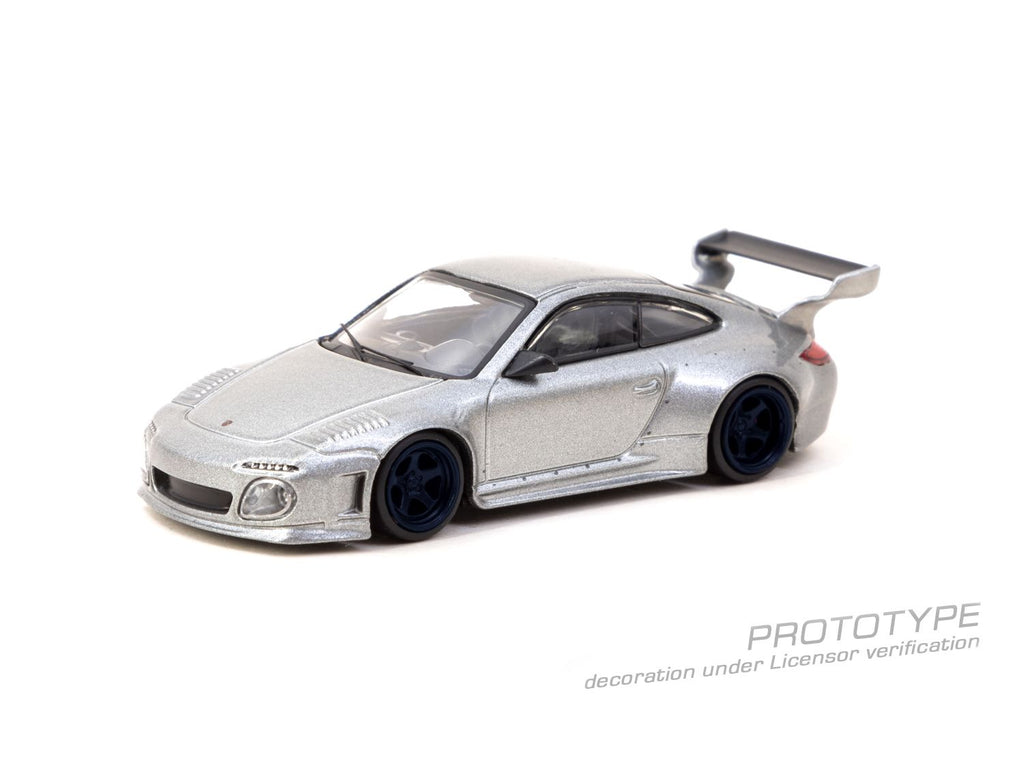 Tarmac Works 1 64 Porsche 997 911 Old New in Gray Metallic