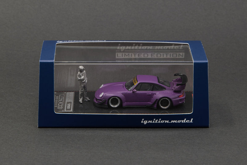 Ignition Model 1:64 Porsche 993 RWB in Matte Purple with Mr. Nakai
