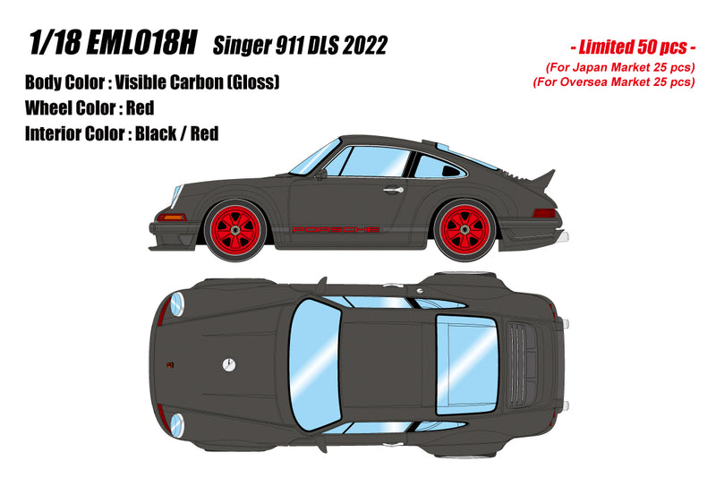 Make Up Co., Ltd / Eidolon 1:18 Porsche Singer 911 DLS 2022 Matte Visible Carbon