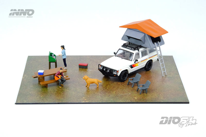 INNO Models 1:64 Toyota Landcruiser FJ60 Car Camping Diorama with Figures