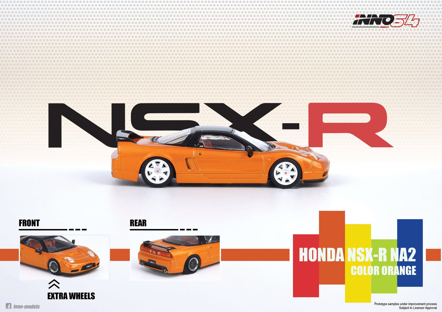 INNO Models 1:64 Honda NSX-R NA2 Imola Orange Pearl
