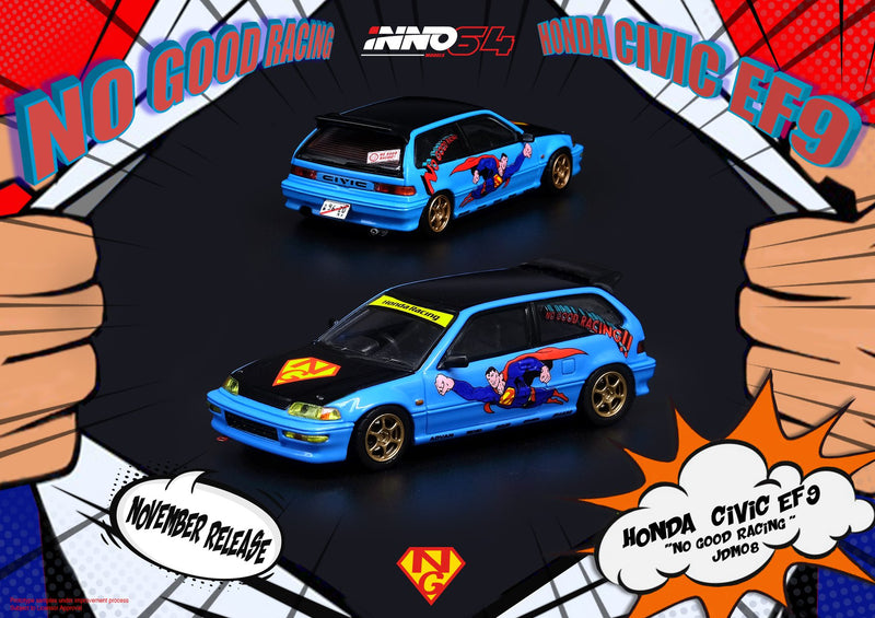 INNO Models 1:64 Honda Civic EF9 No Good Racing "Superman"