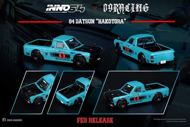 INNO Models 1:64 Nissan Sunny Hakotora Pickup 09 Racing Edition (Shingo San's Truck)