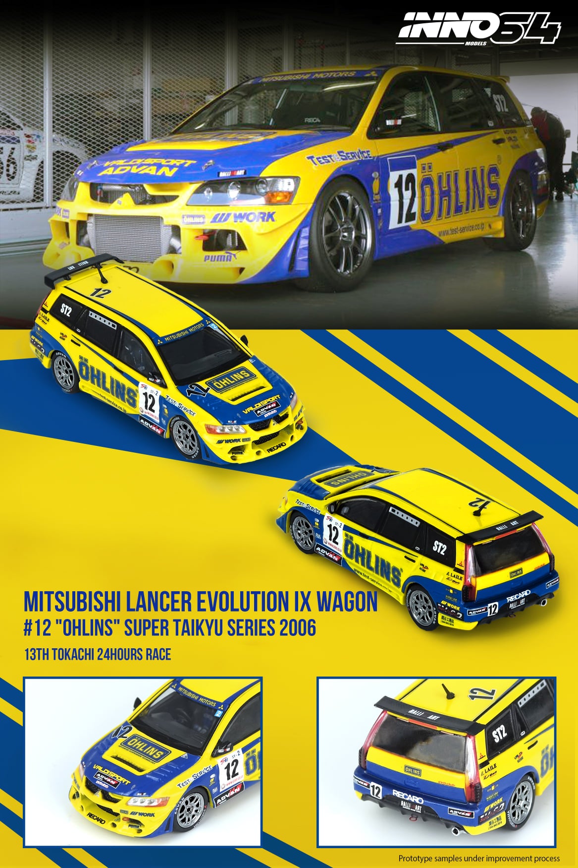 INNO Models 1:64 Mitsubishi Lancer EVO IX Wagon #12 Ohlins Super