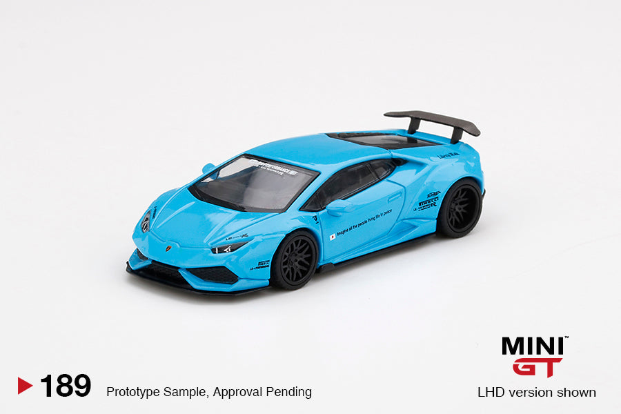 Mini GT 57 LB Works Lamborghini Aventador Light Blue Right
