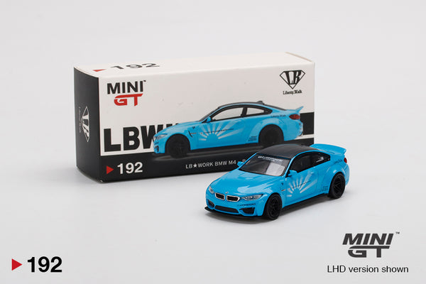 MINIGT 1:64 BMW M4 LB★WORKS Liberty Walk in Baby Blue