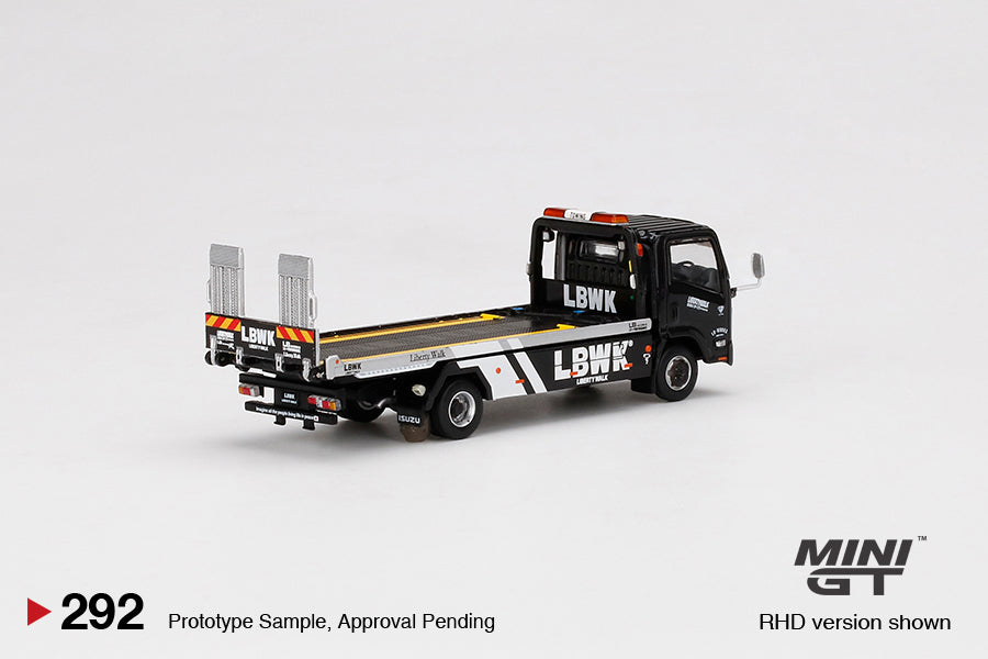 miniGT　1/64　LBWK　いすゞ車両積載車　黒　ミニカー　No.292 Amazon | MINI GT 1/64 Isuzu Nシリーズ (ELF) 車両積載車 LBWK