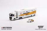 MINIGT 1:64 Mercedes-Benz Actros w/40 Ft Container "LBWK Racing" Transporter