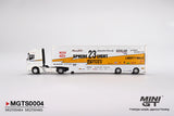 MINIGT 1:64 Mercedes-Benz Actros w/40 Ft Container "LBWK Racing" Transporter