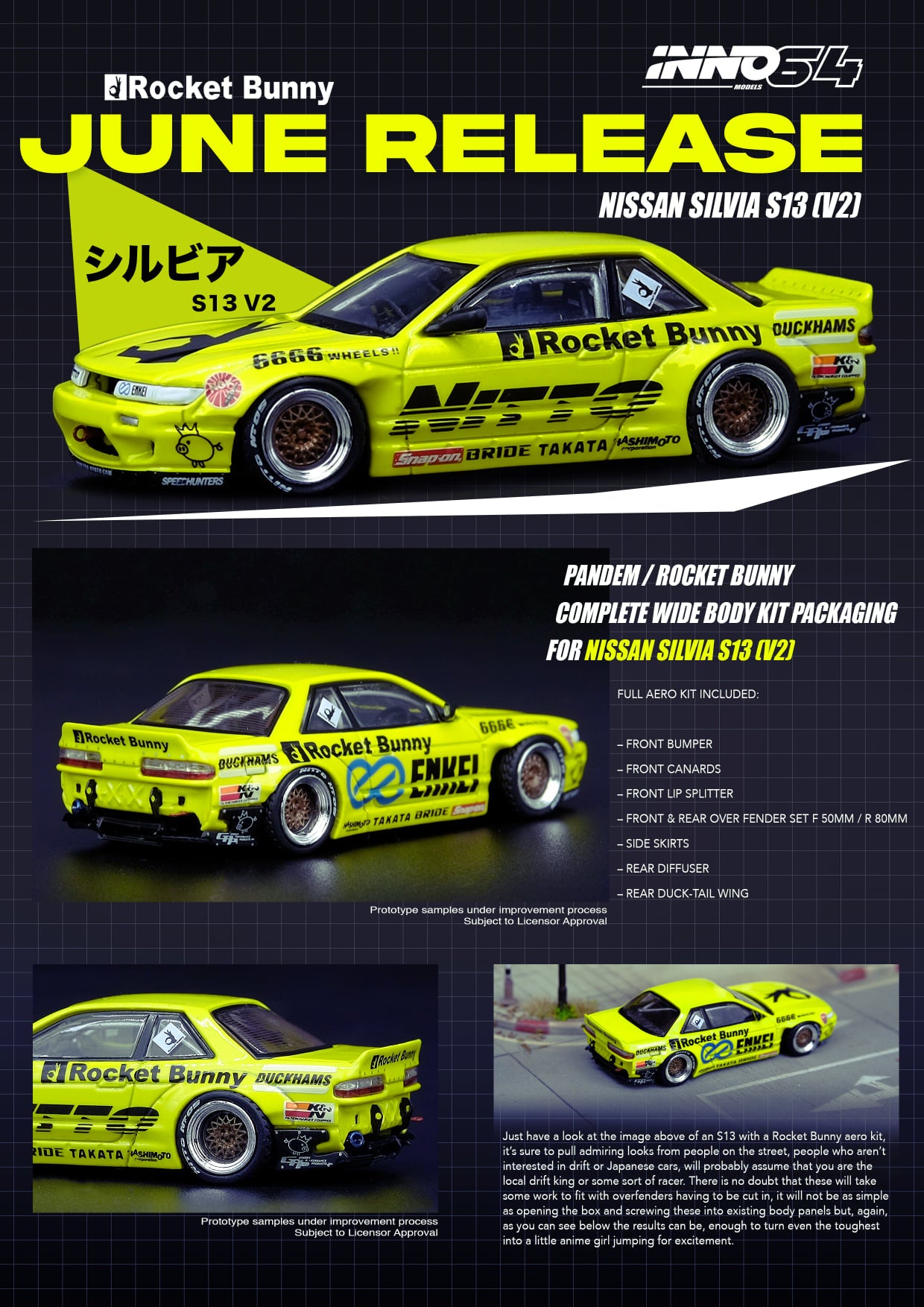 INNO Models 1:64 Nissan Silvia S13 V2 Pandem Rocket Bunny