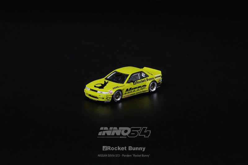 INNO Models 1:64 Nissan Silvia S13 V2 Pandem Rocket Bunny Flourescent Yellow