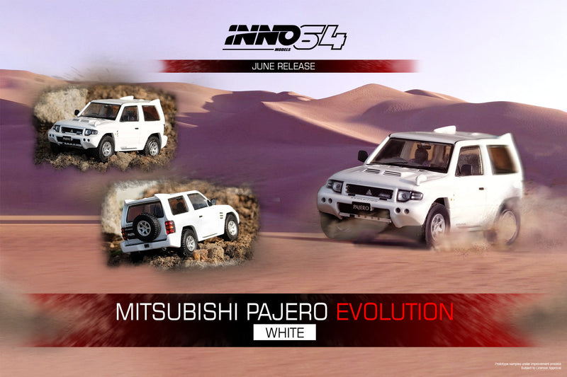 INNO Models 1:64 Mitsubishi Pajero in White with Extra Wheel Set