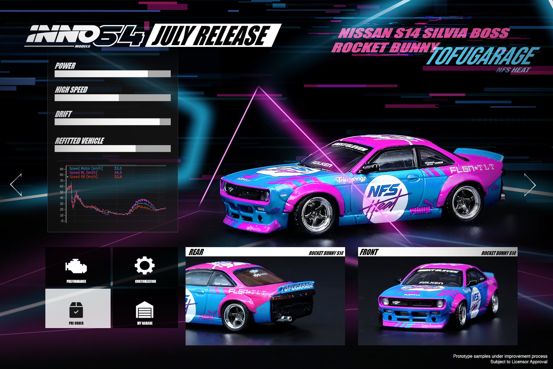 INNO Models 1:64 Nissan Silvia S14 Rocket Bunny Boss Aero