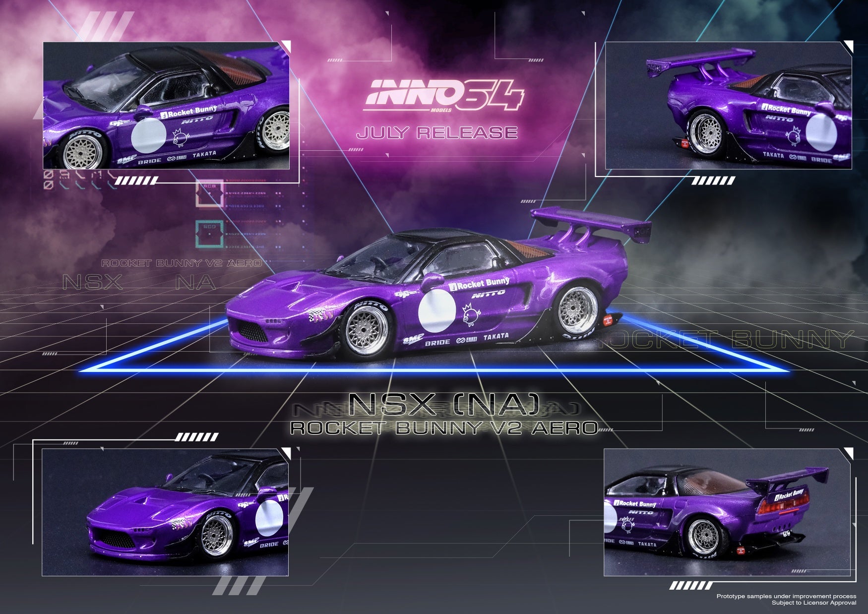 Honda NSX NA Rocket Bunny V2 Aero in Purple Metallic – Model Cars