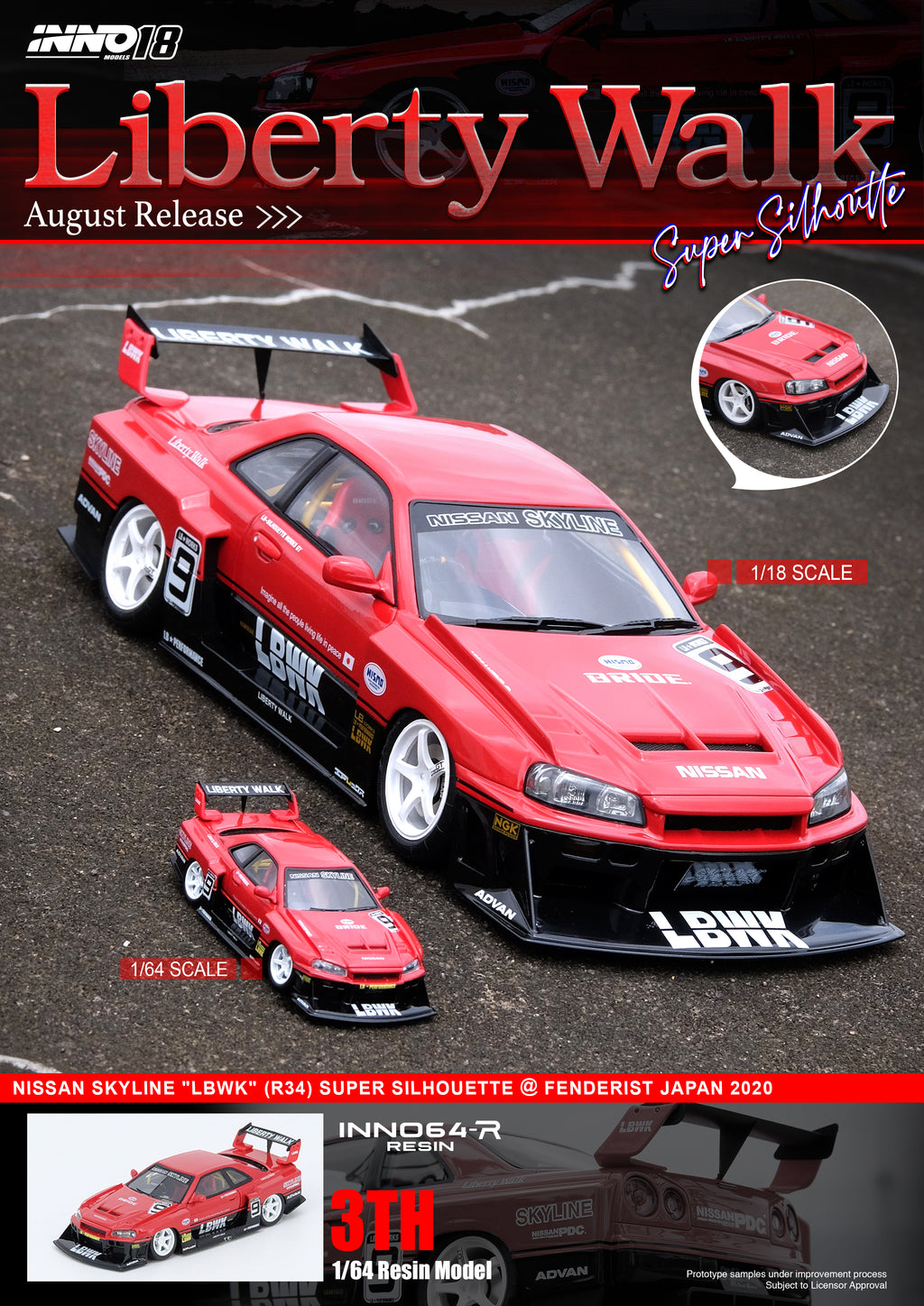 INNO64-R SESIN【NISSAN SKYLINE LBWK ER34 SUPER SILHOUETTE