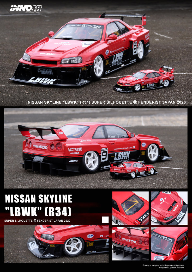 INNO64 1:18 Nissan Skyline (ER34) Super Silhouette "LBWK" @ Fenderist Japan 2020 Edition
