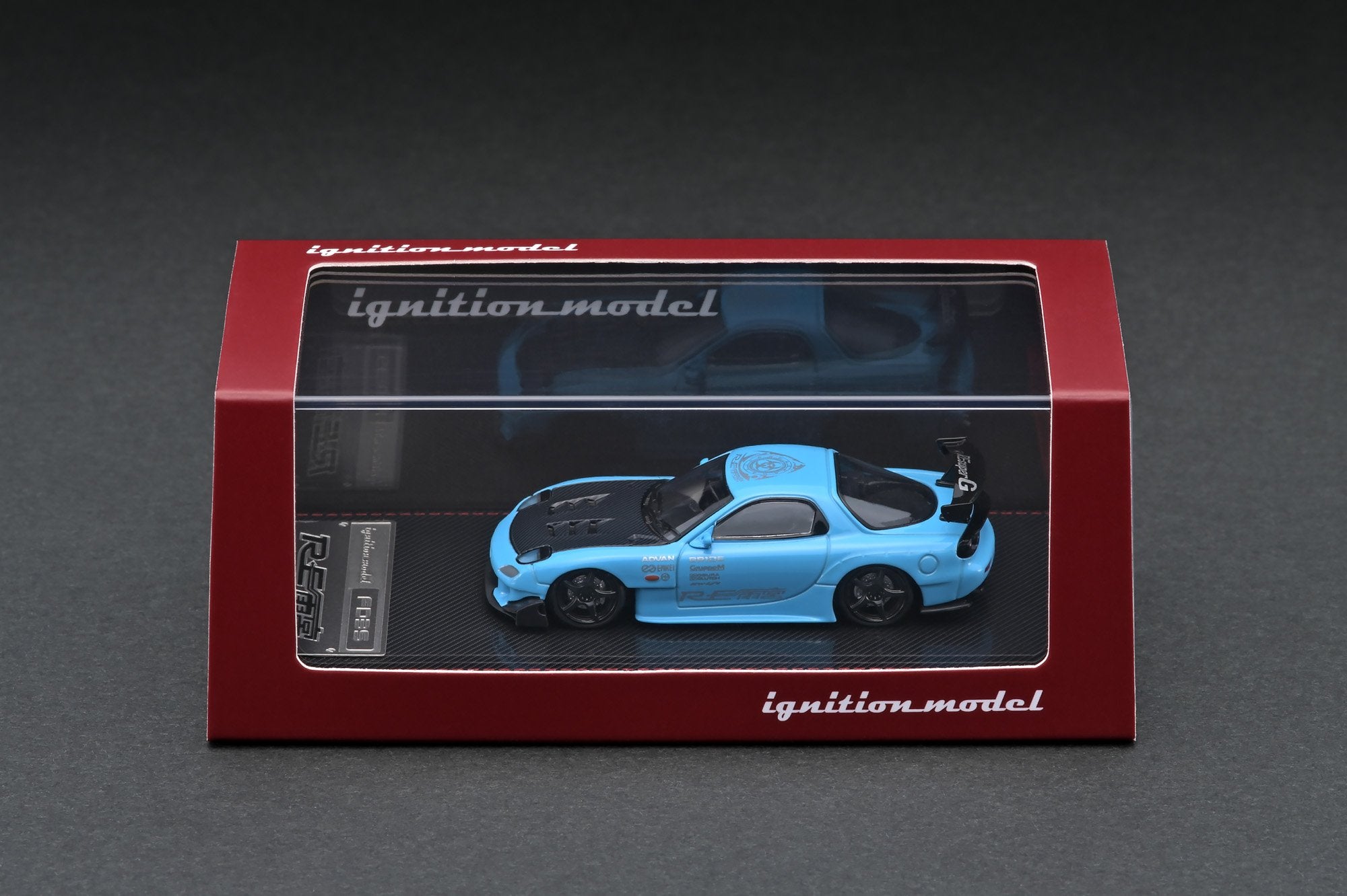 【名入れ無料】 RX-7 Mazda 1:64 Model Ignition FD3S Blue Light Amemiya RE ミニカー