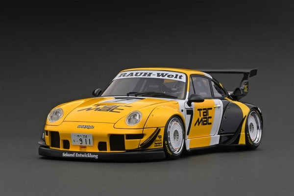 Ignition Model x Tarmac Works 1:18 Porsche RWB 993 Tarmac Livery in Black / Yellow