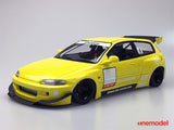 One Model 1:18 Honda Civic EG6 Rocket Bunny Yellow