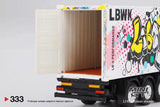 MINIGT 1:64 Mercedes-Benz Actros w/40 Ft Container "LBWK Kuma Graffiti" with Trailer