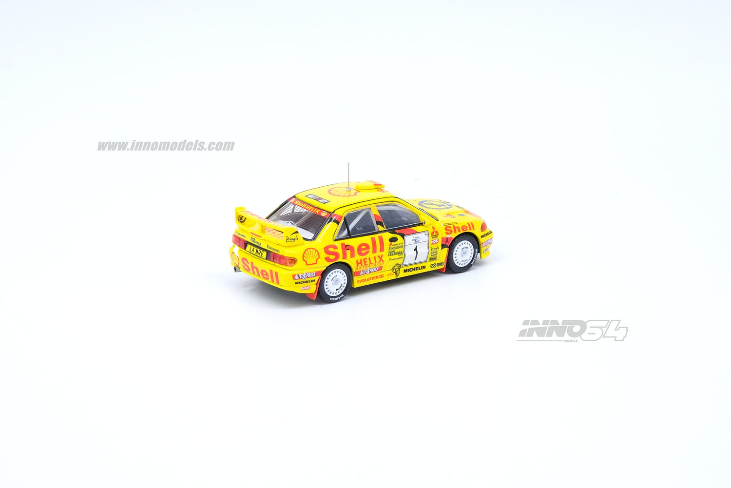INNO Models 1:64 Mitsubishi Lancer EVO III #1 Neste 1000 Lakes Rally Finland 1995 Tommi Makinen / Seppo Harjanne