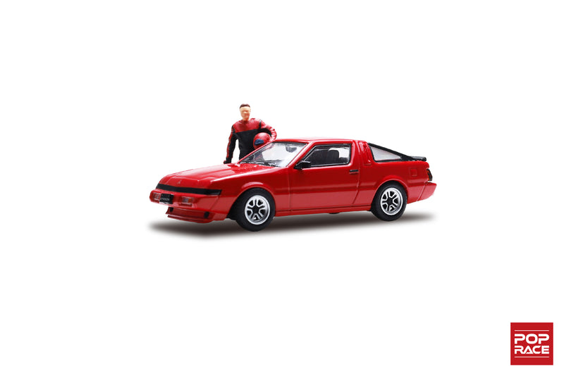 Pop Race 1/64 Mitsubishi Starion in Red with Figure