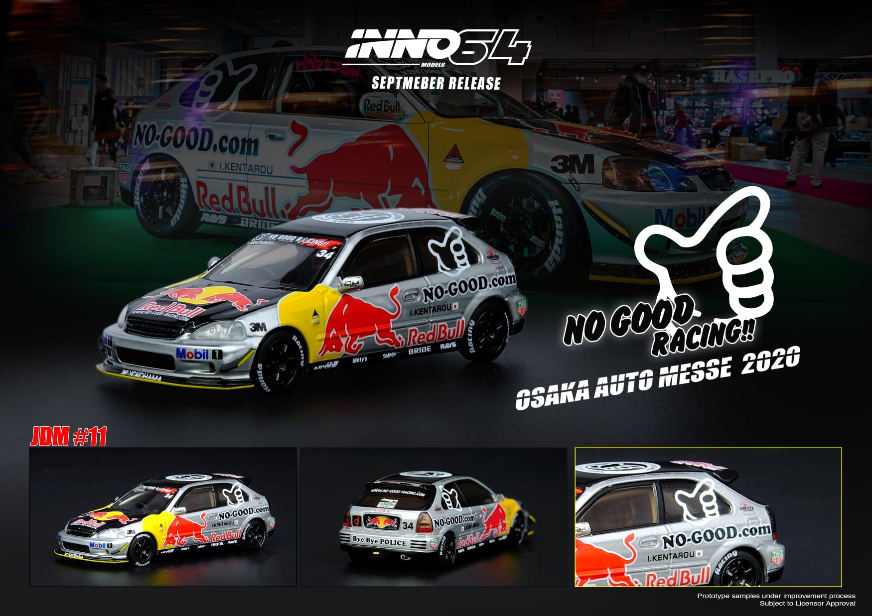 イノモデル Civic Type R EK9 NO GOOD RACING Honda Civic Type-R EK9 