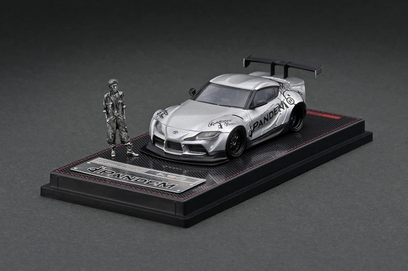 Ignition Model 1:64 Toyota GR Supra Pandem in Silver With Mr. Miura
