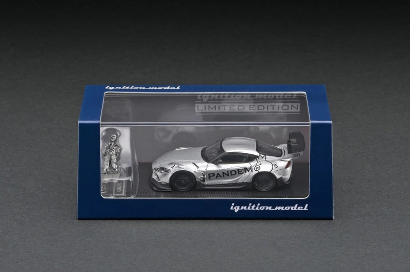 Ignition Model 1:64 Toyota GR Supra Pandem in Silver With Mr. Miura