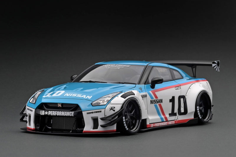 Ignition Model 1:18 Nissan Skyline GT-R R35 Type 2 Liberty Walk in White/blue
