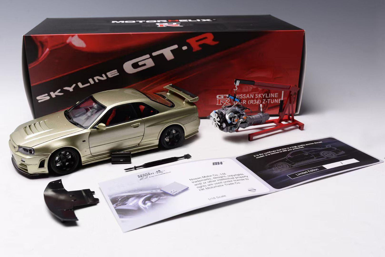 MotorHelix 1:18 Nissan Skyline GT-R (R34) Z-Tune in Midnight Purple