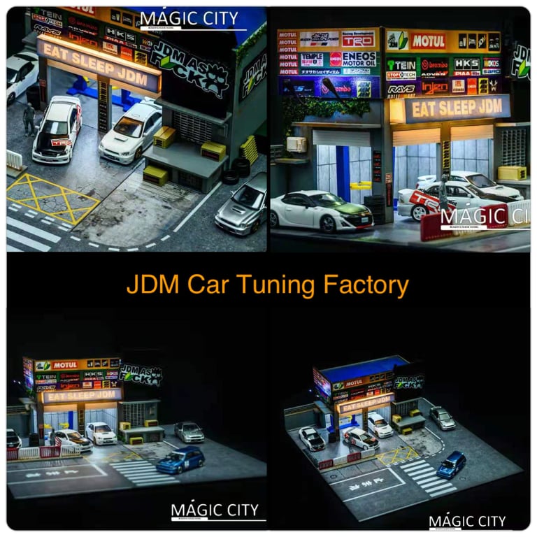 Magic City 1:64 JDM Car Tuning Factory Diorama