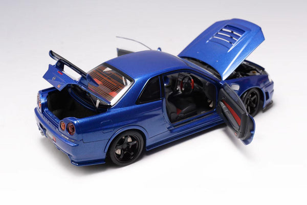 MotorHelix 1:18 Nissan Skyline GT-R (R34) Z-Tune in Bayside Blue