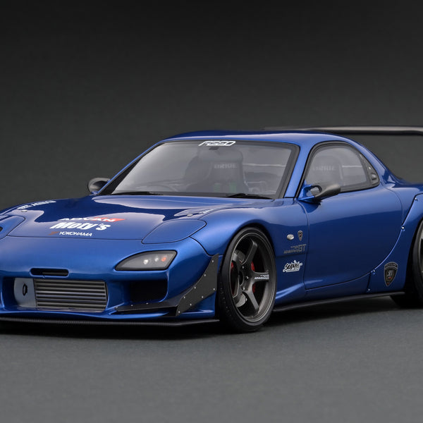 話題の行列 1:18 Model Ignition Mazda Metallic Blue 魔王 (FD3S) RX-7 FEED ミニカー